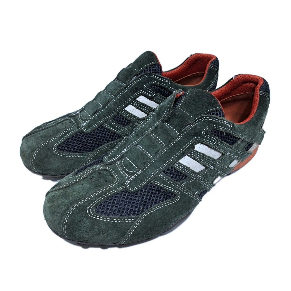 GEOX Respira Mens Size 9 Snake Green Slip On Sneakers Shoes Suede Leather